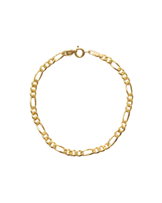 Figaro Chain Bracelet Gold Vermeil
