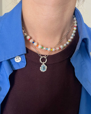 Rainbow Freshwater Pearl Gemstone Necklace