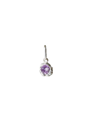 Melty Gemstone Charm Sterling Silver with Amethyst