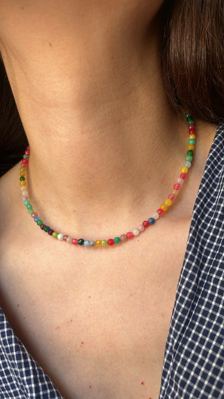 Agate Gemstone Necklace in Candy