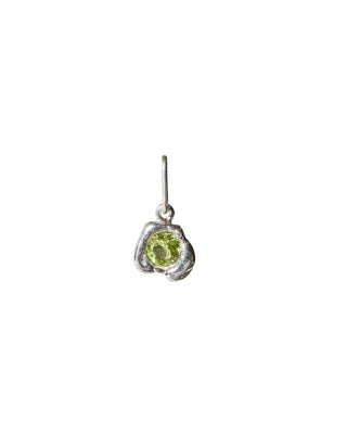 Melty Gemstone Charm Sterling Silver with Peridot