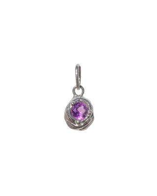 Melty Gemstone Charm Sterling Silver with Amethyst