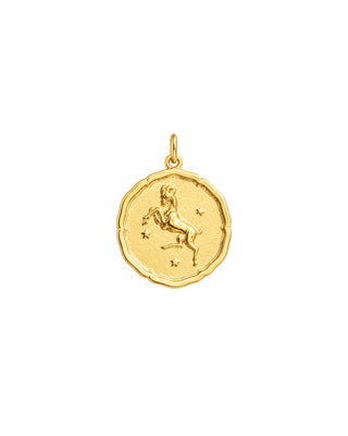 Astral Zodiac Coin Charm 14K Yellow Gold