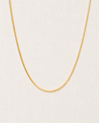Box Chain Necklace Gold Vermeil