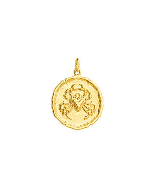 Astral Zodiac Coin Charm 14K Yellow Gold