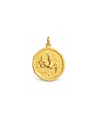 Astral Zodiac Coin Charm 14K Yellow Gold