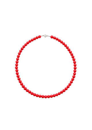 Coral Gemstone Necklace in Red