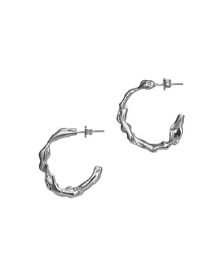 Rain Hoop Earrings Sterling Silver