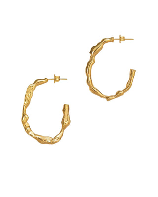 Float Hoop Earrings 14K Yellow Gold