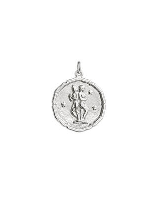Astral Zodiac Coin Charm Sterling Silver