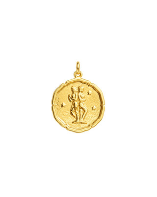 Astral Zodiac Coin Charm 14K Yellow Gold