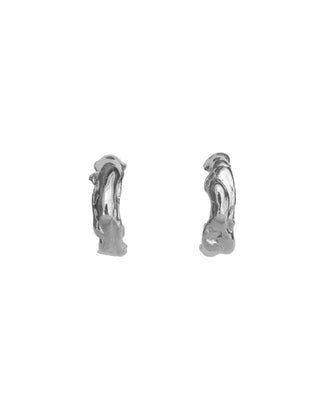 Flow Medium Hoops Sterling Silver