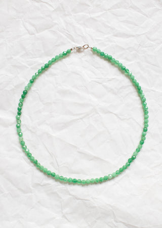 Agate Gemstone Necklace in Palm Green