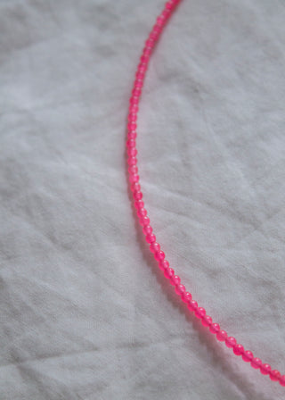 Jade Gemstone Necklace in Hot Pink