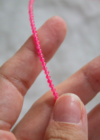 Jade Gemstone Necklace in Hot Pink