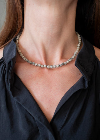 Agate Gemstone Necklace in Marble