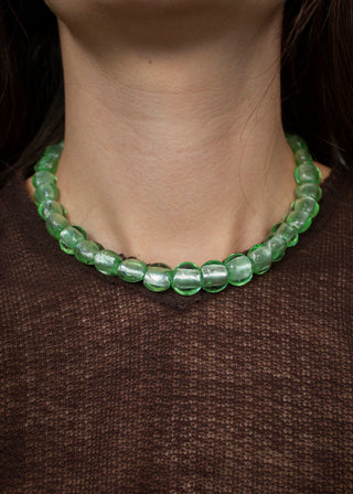 Glass Bead Necklace in Seafoam