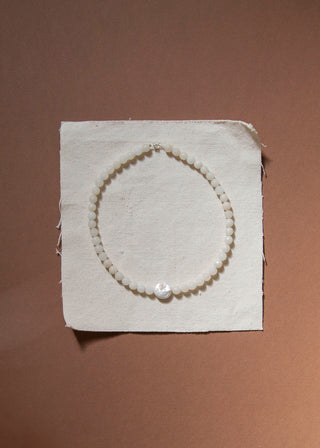 Nerida Gemstone Necklace in Milk