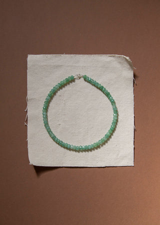 Agate Roundelle Gemstone Necklace in Sage