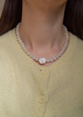 Nerida Gemstone Necklace in Milk
