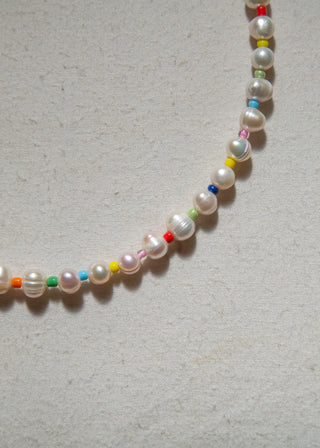 Rainbow Freshwater Pearl Gemstone Necklace