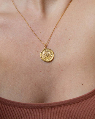 Astral Zodiac Coin Charm 14K Yellow Gold