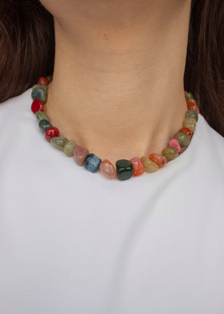 Aurora Agate Pebble Necklace