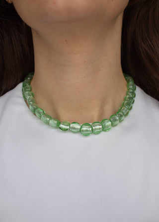 Glass Bead Necklace in Seafoam