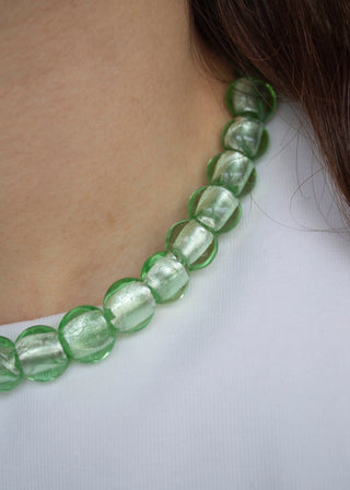 Glass Bead Necklace in Seafoam