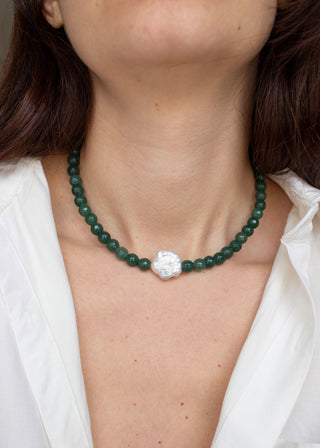 Nerida Gemstone Necklace in Emerald