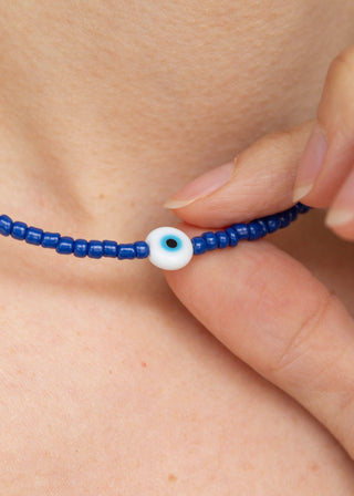 Evil Eye Necklace in Midnight Blue