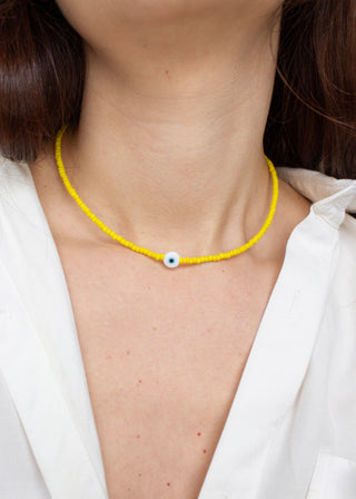 Evil Eye Necklace in Sunshine