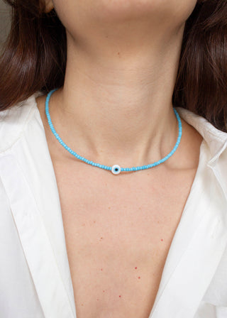 Evil Eye Necklace in Sky Blue