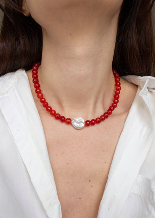 Nerida Gemstone Necklace in Amber