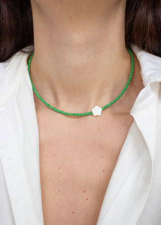 Flora Necklace in Grass Green