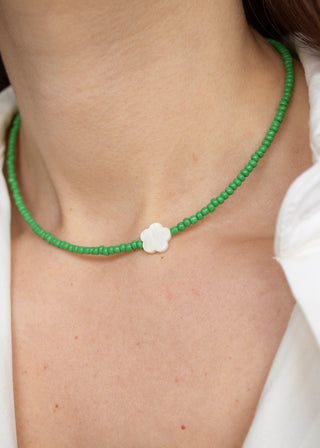 Flora Necklace in Grass Green