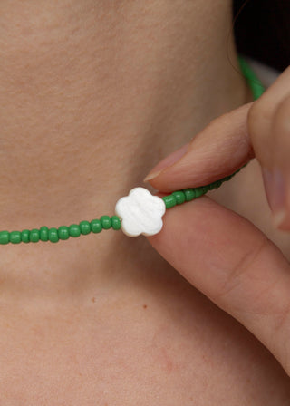 Flora Necklace in Grass Green