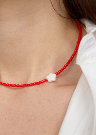 Flora Necklace in Poppy Red