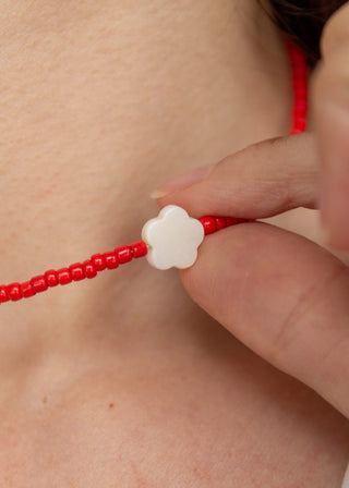 Flora Necklace in Poppy Red