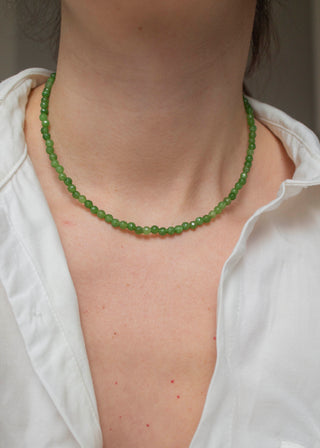 Agate Gemstone Necklace in Palm Green