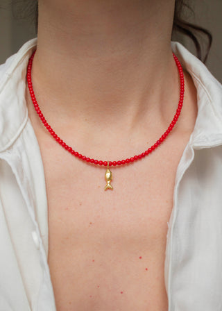 Zargana Gemstone Necklace in Coral