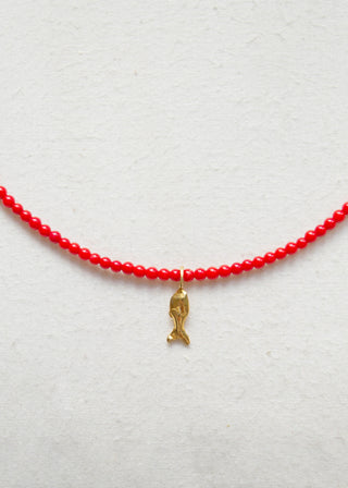 Zargana Gemstone Necklace in Coral