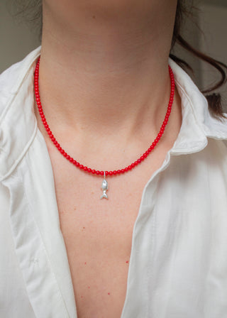 Zargana Gemstone Necklace in Coral
