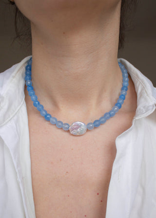 Nerida Gemstone Necklace in Mist