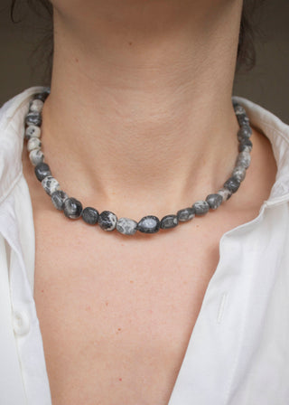 Jasper Gemstone Necklace in Marble