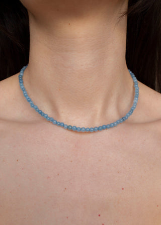 Agate Gemstone Necklace in Sky Blue