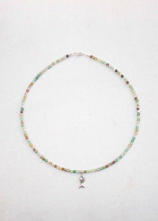 Zargana Gemstone Necklace in Seaweed