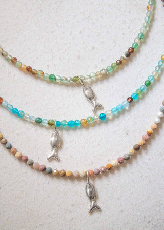 Zargana Gemstone Necklace in Seaweed