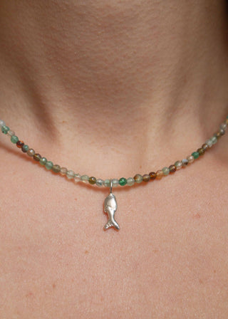 Zargana Gemstone Necklace in Seaweed