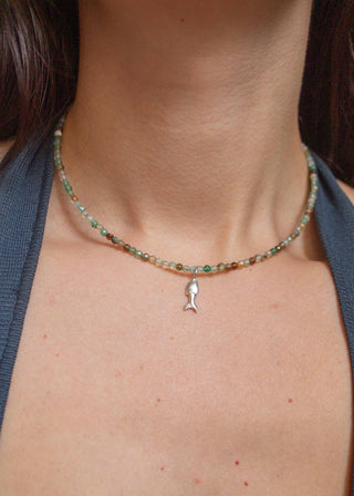 Zargana Gemstone Necklace in Seaweed